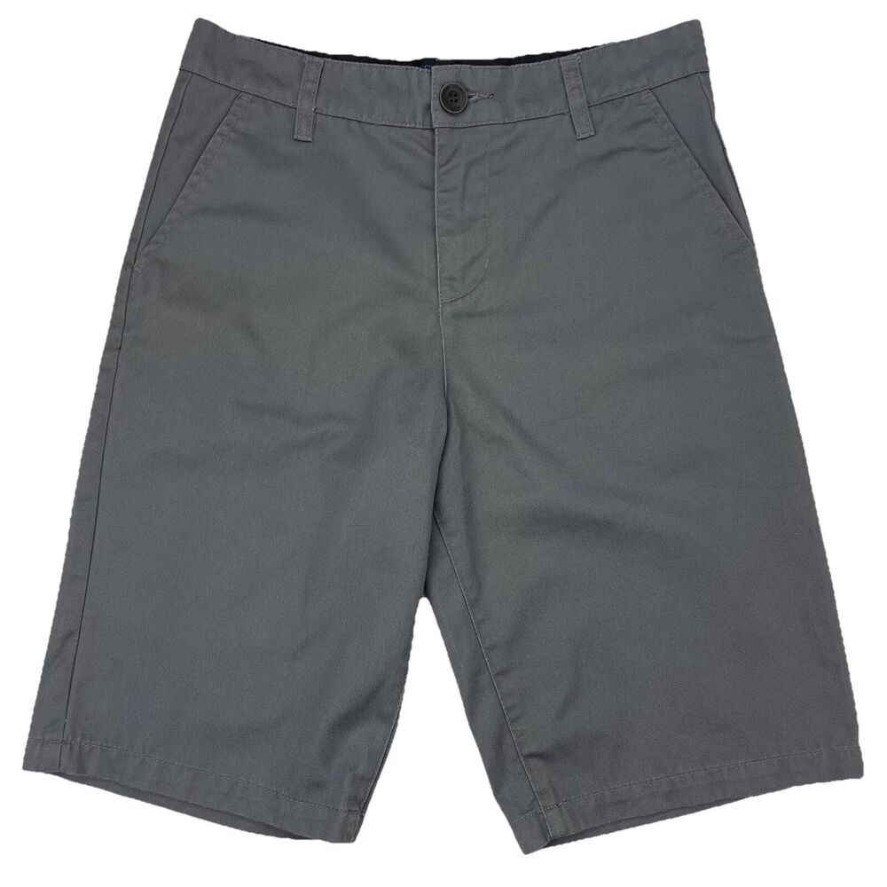 Tillys Blue Crown Shorts Mens 27 Gray Flat Front Chino 10" Inseam Classic Preppy